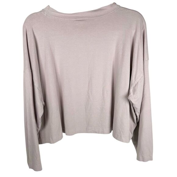 Bryn Walker Bamboo Organic Cotton Blush Boxy Cropped Long Sleeve Top Size XS - Picture 2 of 7